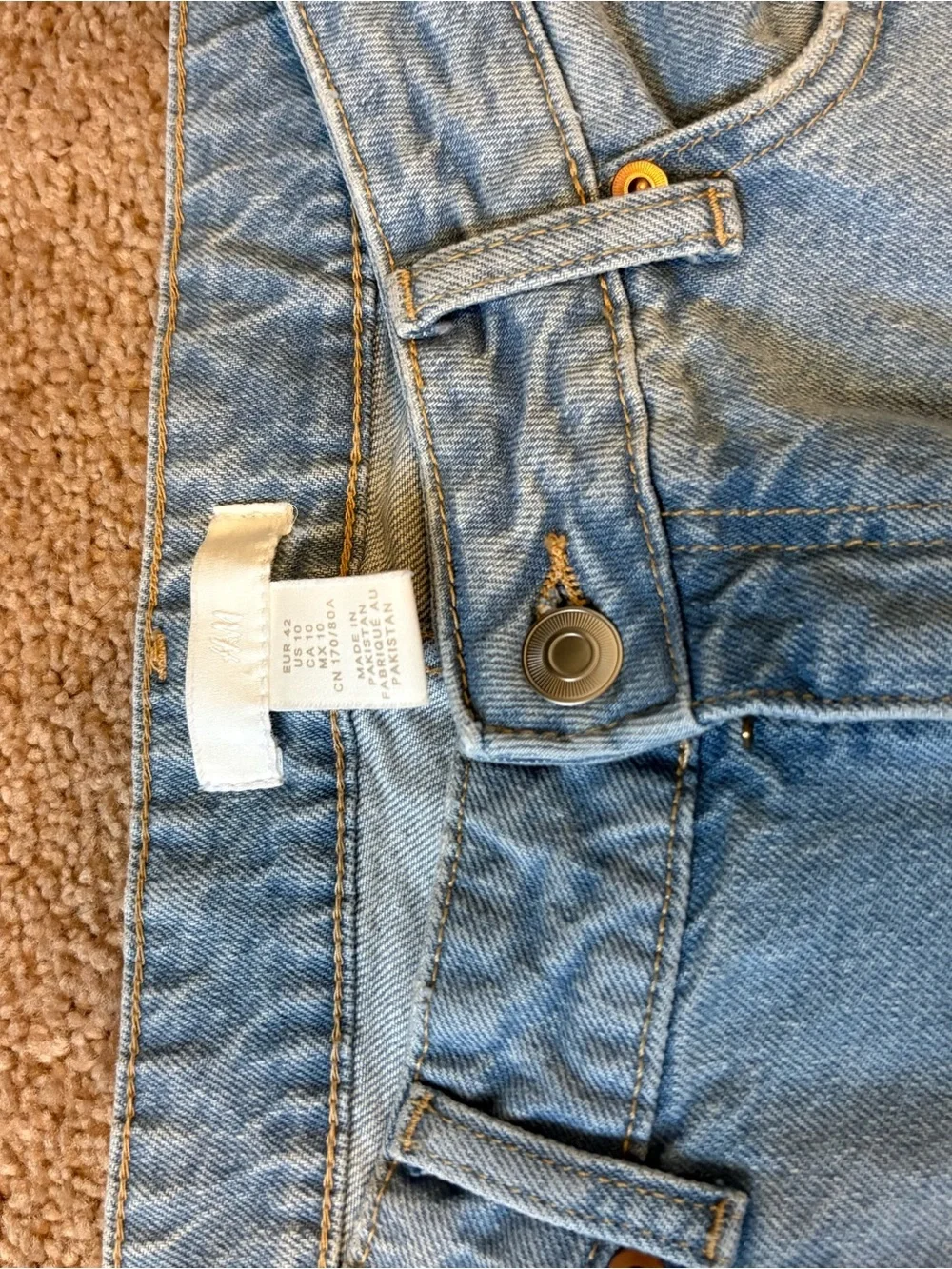 Light Wash Distressed High-Rise Jeans